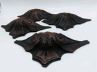 4 Victorian Wooden Carved Drawer  Pulls- 7  Moustache Shape