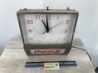 Vintage Coca Cola Price Bros Light Up Clock Wall Hang Sign Synchron Gold Tone