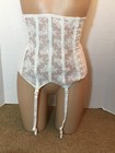 Rare Vtg Open Corset Waist Cincher Girdle Garters Floral Lace Charmode 26 Bridal