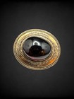 Antique Victorian 14kt Gold Garnet Cabochon Brooch Pin Pendant For Repair