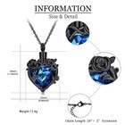 Cremation Jewelry Roseflower Heart Urn Necklace For Ashes Memorial Ashes Pendant