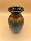 Art Pottery 5  Vase Drip Glaze Brown Blue W  Crazing Due To Age Vintage   Nice