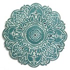 13  Teal Blue Medallion Distressed Metal Wall Decor