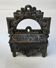 Antique Fireplace Victorian Cast Iron Wall Mount Match Stick Safe Holder