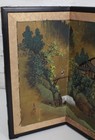 Antique Japanese 4-panel Table Screen Hand Painted Landscape Scene
