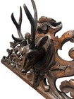 Large 19th C  French Hand-carved Oak Pediment - Hunting Decor Stag Head - Rare