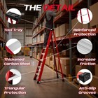 8-foot Fiberglass Step Ladder 330 Lb Capacity Type Ia Heavy Duty Folding Ladder