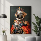 Custom Pet Portrait Painting Canvas  Renaissance Royal Dog Portrait From Photo