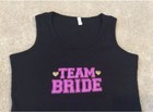 Team Bride Tank Top Black Pink Wedding Bachelorette Party L xlg
