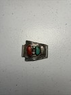 Vintage Native American Navajo Sterling Silver Mens Watch Band Coral Turquoise