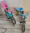 Vintage Fisher Price Loving Family Biking Fun Set 2 Bikes Infant Wagon Seat 1997