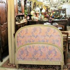 French Antique Louis Xvi Painted Daybed   Floral Double Bed C 1880 Upholstered