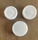 Lot Of 3 Antique Early 1900 s Milk Glass Lids   Tops Only - Cosmetic  Medicine