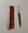 Vintage Felmore Men   s Sterling Comb And Nail File  With Leather Case Art Deco