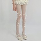 Lady Girls Lolita Stripe Tights Sweet Stockings Lace Up White Black Jk Pantyhose