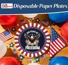 50 Pcs Anniversary Plates 7 Inch  Disposable 4th Of July Paper Plates Usa 250th