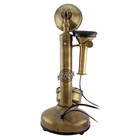 Antique Station Telephone Home D  cor Brass Candlestick Vintage Phone Rotary Dial