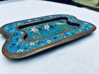 Antique Early Meiji Japanese Cloisonne Enamel Small Tray Plate White Cranes