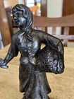 Pair Of Antique French Spelter Figurine    bouquetiere       crieur    Street Vendors