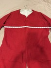 Handmade 18th Century Red Linen Sleeved Waistcoat Repro     Santa   Colonial
