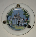 Disneyland Vintage 1960s Souvenir Porcelain Ashtray 5  Castle Walt Disney Calif 