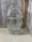 Ofnah Poland Hand Cut Crystal Footed Egg-shaped Covered Candy Bowl   Dish