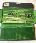 Eugene Dietzgen Co  8 Piece Tool Drafting Set With Green Case Germany Vintage