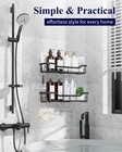 2 Pack Large Shower Caddy Adhesive Stainless Steel Bathroom Shelf Black