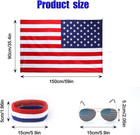 3pcs Accessories For 4th Of July  American Flag Costume Cape  Retro 80 s America