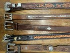 Lot Of 20 Leather Belts Hand Tooled Belts Vintage Contemporary Unisex Western