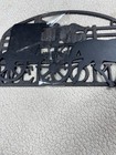 Vintage Cast Iron Metal Horse And Buggy Silhouette Welcome Amish Decor Sign 14 