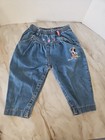 Vtg Disney Minnie Mouse Classic Original Denim Jeans Pants Embroidered 24 Mths