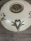 Vintage Art Deco Flush Mount Ceiling Light Shade White And Clear 12  Shade