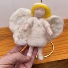 Handmade Waldorf Wool Felted Angel Christmas Tree Ornament Doll 5 