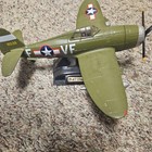 P-47 Thunderbolt Fighter Airplane Mid-century Green Metal Wwii Plane Toy Model 