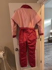 Women s Belted Snowsuit Medium Pink Vintage Outdoor Ski 80s 90s Gloves