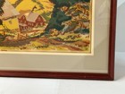 Vtg Landscape Art Print Framed 19 x15 75  Countryside Scene Farmhouse