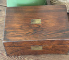 Antique Victorian Rosewood Sewing Vanity Dressing Box  Interior Pocket 19th C