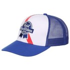 Pabst Blue Ribbon Pbr Beer Adjustable Snapback Cap One Size White Stripe blue