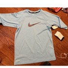 Nike Swim Upf 40  Heather Blue Dri-fit Swim Shirt Top New Boy Medium