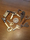 Vintage Lock Box  Skeleton  And Padlock Keys Lot Of 8 Old   Rare 