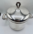 Vtg Silver-plated Towle Ice Bucket With Art Deco-inspired Handles And Finial