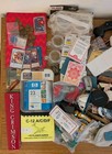 Vintage Antique Junk Drawer Lot Coins  Silver  Collectibles  Cards  Tokens    L5