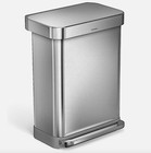 Simplehuman 55 Liter   14 5 Gallon Rectangular Kitchen Step Trash Can