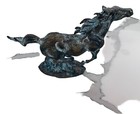 Vintage 1980   s Cast Bronze Running Horse Art Sculpture     Great Patina Heavy