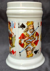 Kaiser Playing Cards Porcelain Beer Stein Lithopane Soldier   His Gal Germany