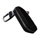 Genuine Leather Car Key Chain Bag Smart Key Holder Cover Remote Fob Zipper Case