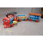 Fisher Price  999 Huffy Puffy Train Engine  Gondola  Cattle Car  red Wheels 