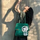 2025 New Starbucks Snoopy Tote Bag Shoulder Bag  White green Color