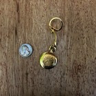 Faux Pocket Watch Style Keychain Fob Pretty Cool Vintage Brass Tone Metal